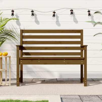 Bancă de grădină - maro miere - 109x48x91,5 cm - lemn masiv de pin