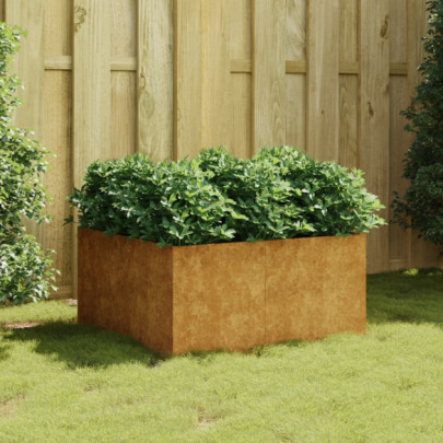 Jardinieră - 80x80x40 cm - oțel corten