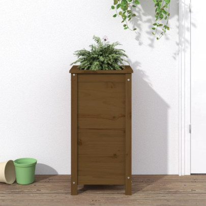 Jardinieră de grădină - maro miere - 40x40x78 cm - lemn masiv pin