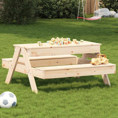 Masă de picnic cu groapă de nisip pentru copii - lemn masiv pin