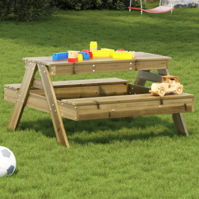 Masă de picnic pentru copii - 88x97x52 cm - lemn de pin tratat