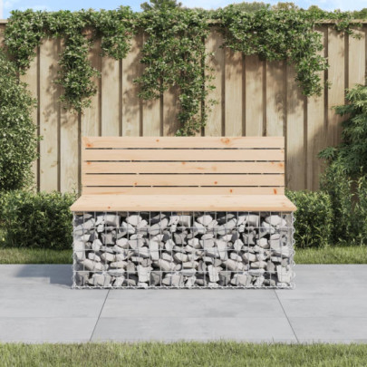Bancă de grădină - design gabion - 103x70x65cm - lemn masiv de pin