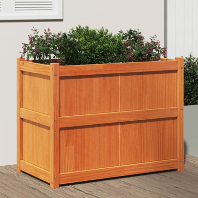 Jardinieră de grădină - maro ceruit - 90x50x70 cm - lemn masiv pin