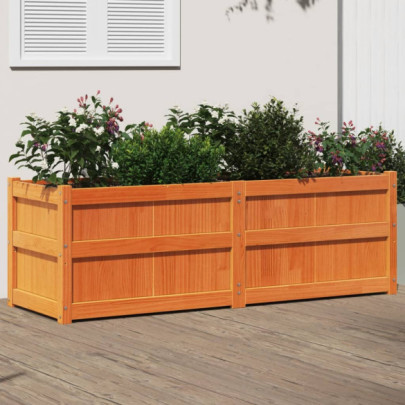 Jardinieră de grădină - maro ceruit - 150x50x50 cm lemn masiv pin