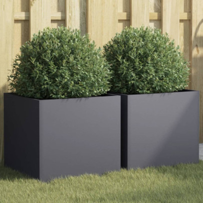 Jardiniere - 2 buc. - antracit - 42x40x39 cm - oțel
