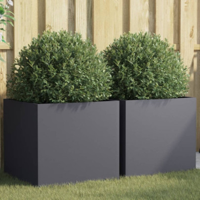 Jardiniere - 2 buc. - antracit - 49x47x46 cm - oțel