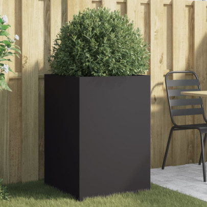 Jardinieră - negru - 52x48x75 cm - oțel