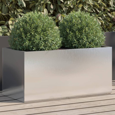 Jardinieră - argintiu - 62x30x29 cm - oțel inoxidabil