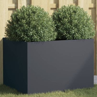 Jardinieră - antracit - 62x47x46 cm - oțel