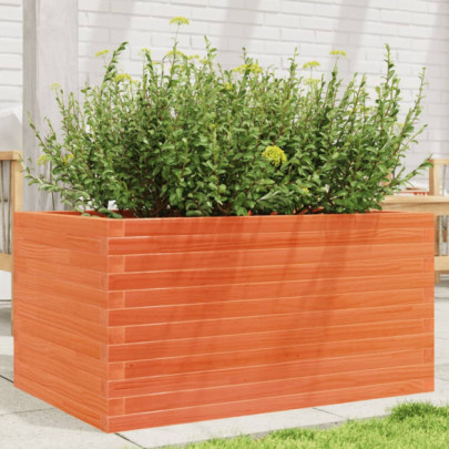 Jardinieră grădină - maro ceruit - 90x60x45,5 cm - lemn masiv pin