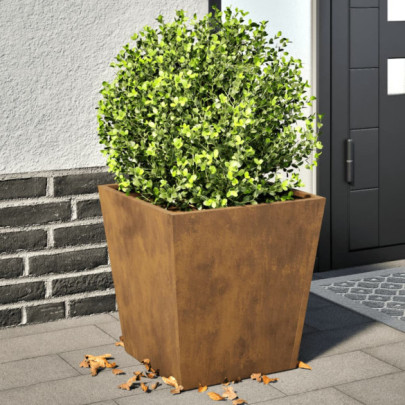 Jardiniere de grădină 2 buc 40x40x40 cm Oțel pentru intemperii