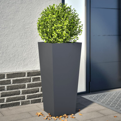 Jardiniere de grădină - 2 buc. - antracit - 35x35x75 cm - oțel