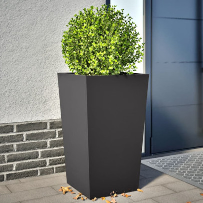 Jardiniere de grădină - 2 buc. - negru - 45x45x75 cm - oțel