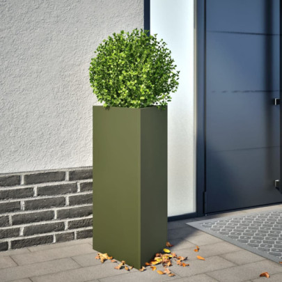 Jardiniere grădină - 2 buc. - verde - 40x34,5x70cm - oțel - triunghi