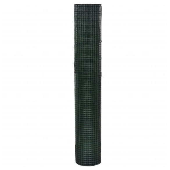 Plasă de sârmă găini - verde - 10 x 1 m - oțel galvanizat cu PVC