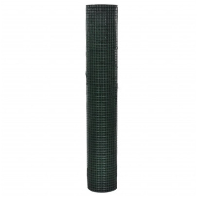 Plasă de sârmă găini - verde - 10 x 1 m - oțel galvanizat cu PVC