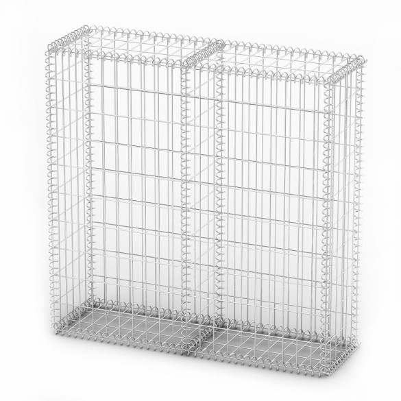 Coș gabion cu capace - sârmă galvanizată - 100 x 100 x 30 cm