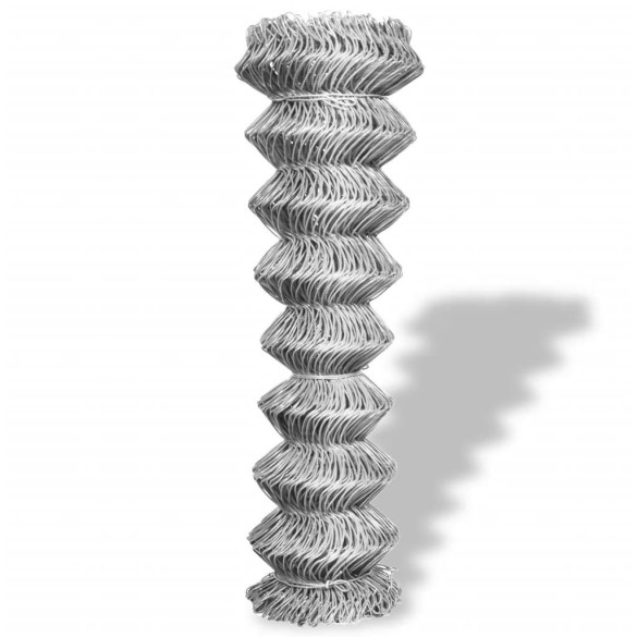 Gard de legătură din plasă - argintiu - 15x0,8 m - oțel galvanizat