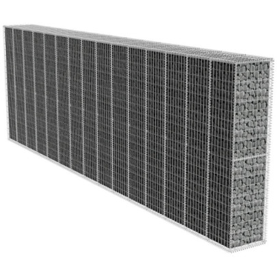 Perete gabion cu capac - 600 x 50 x 200 cm - oțel galvanizat