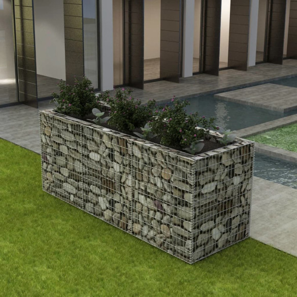 Strat înălțat gabion - 270 x 90 x 100 cm - oțel