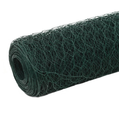 Plasă de sârmă găini - verde - 25 x 1,2 m - oțel cu înveliș PVC