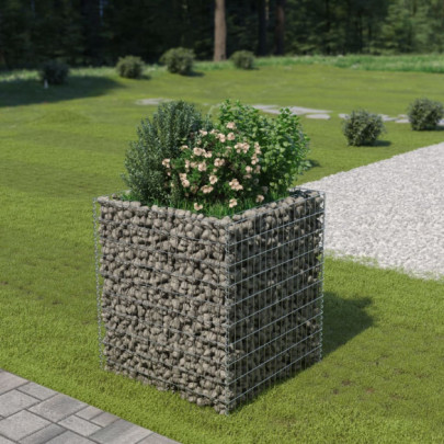 Strat înălțat gabion - 90 x 90 x 100 cm - oțel galvanizat