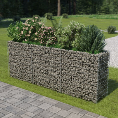 Strat înălțat gabion - 270 x 50 x 100 cm - oțel galvanizat