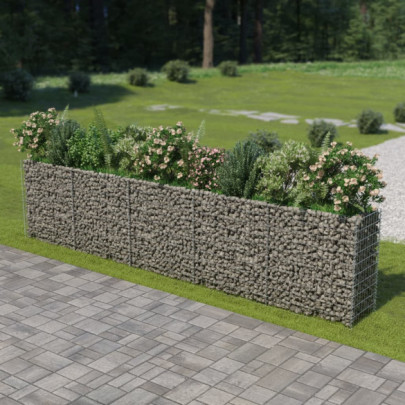 Strat înălțat gabion - 450 x 50 x 100 cm - oțel galvanizat