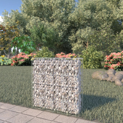 Perete gabion cu capace - 80 x 20 x 100 cm - oțel galvanizat