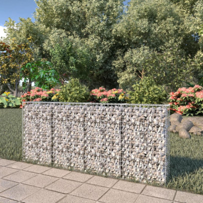 Perete gabion cu capace - 200x20x85 cm - oțel galvanizat