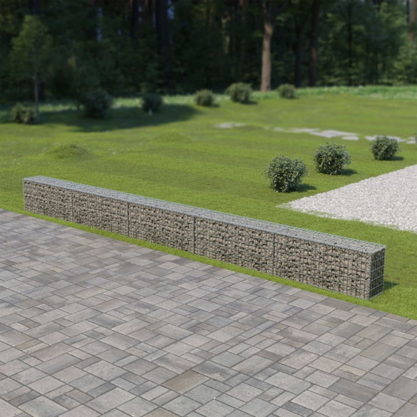 Gabion perete cu capace - 600 x 30 x 50 cm - oțel galvanizat