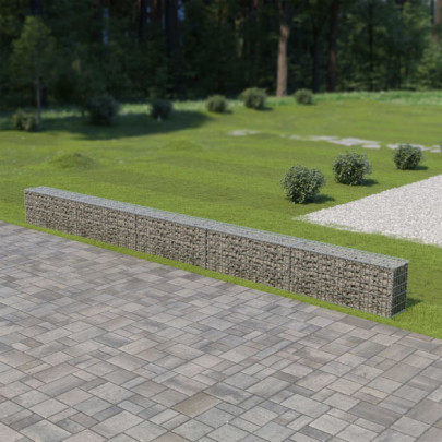 Gabion perete cu capace - 600 x 30 x 50 cm - oțel galvanizat