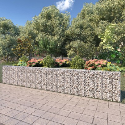 Gabion perete cu capace - 600 x 30 x 100 cm - oțel galvanizat