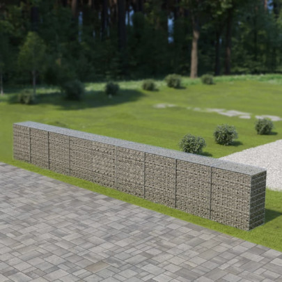 Gabion perete cu capace - 900 x 50 x 100 cm - oțel galvanizat