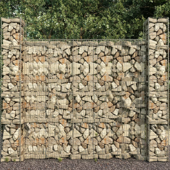 Coșuri gabion - 3 buc. - 25 x 25 x 197 cm - oțel galvanizat