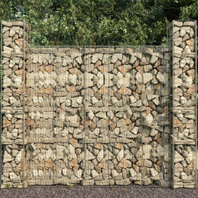 Perete gabion cu capac - 600 x 50 x 200 cm - oțel galvanizat