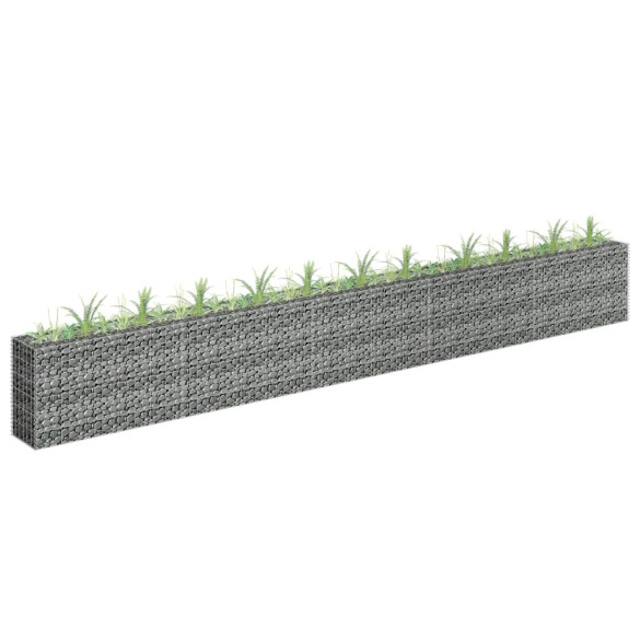 Strat înălțat gabion - 450 x 30 x 60 cm - oțel inoxidabil