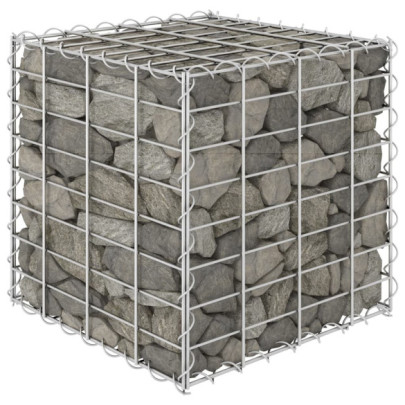 Strat înălțat cub gabion - 40 x 40 x 40 cm - sârmă de oțel