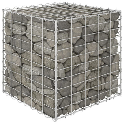 Strat înălțat cub gabion - 50 x 50 x 50 cm - sârmă de oțel