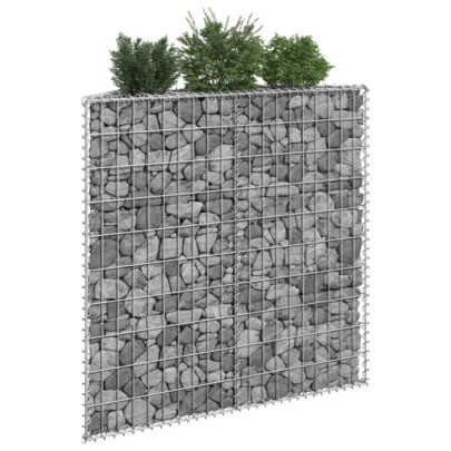 Strat înălțat gabion trapez - 100x20x100 cm - oțel galvanizat