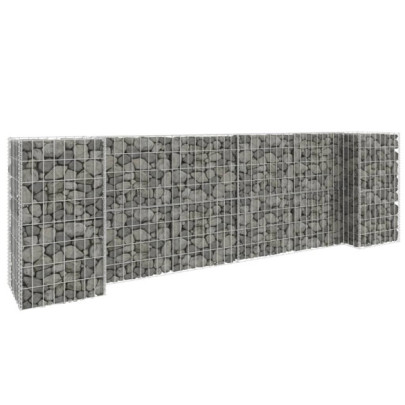 Jardinieră gabion în formă de H - 260 x 40 x 80 cm - sârmă oțel