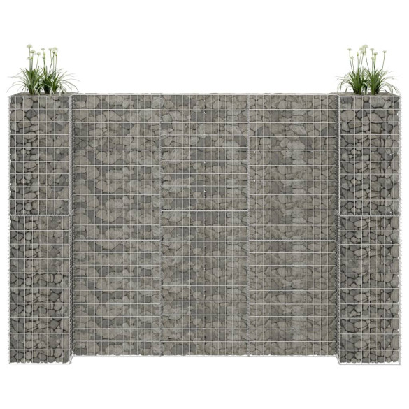 Jardinieră gabion în formă de H - 260 x 40 x 180 cm - sârmă oțel