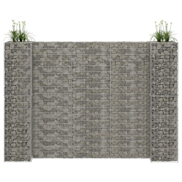 Jardinieră gabion în formă de H - 260 x 40 x 200 cm - sârmă oțel