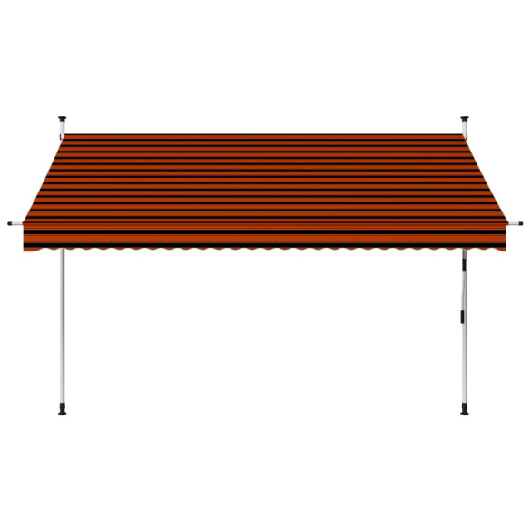 Copertină retractabilă manual - portocaliu și maro - 300 cm