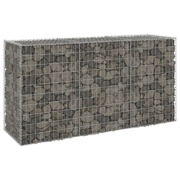 Perete gabion cu capace - 200 x 60 x 100 cm - oțel galvanizat