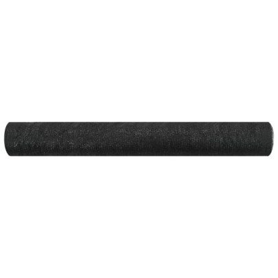 Plasă protecție intimitate - negru - 1,2x25 m - HDPE - 75 g/m²