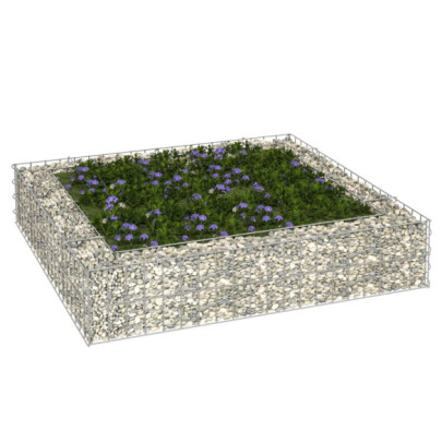 Strat înălțat de gabion - 100x100x20 cm - oțel galvanizat