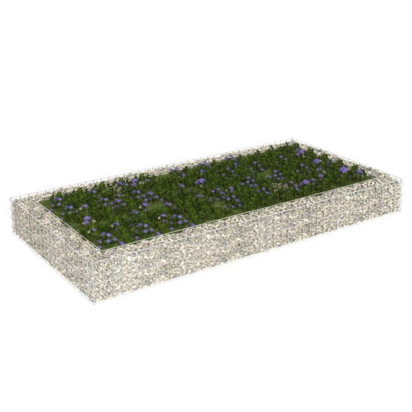 Strat înălțat de gabion - 200x100x20 cm - oțel galvanizat