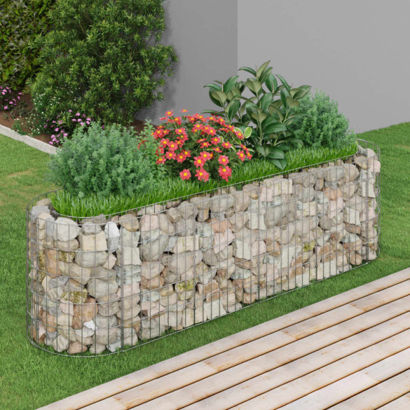 Strat înălțat gabion - 190x50x50 cm - fier galvanizat