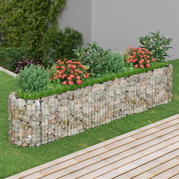 Strat înălțat gabion - 260x50x50 cm - fier galvanizat